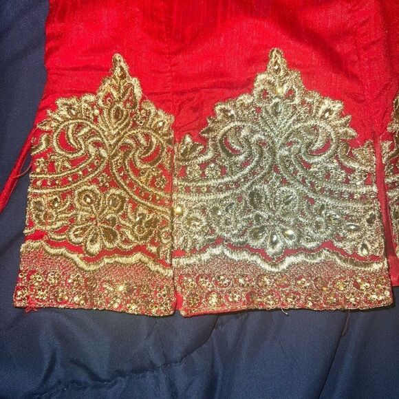 Indian kurta Bollywood outfit red gold baby toddler size 20 months - Picture 2 of 6
